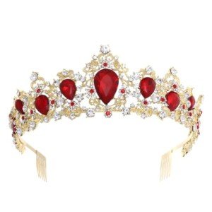 Red Rhinestone Tiara and Crown for Women