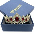 Red Rhinestone Tiara and Crown for Women