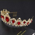 Red Rhinestone Tiara and Crown for Women