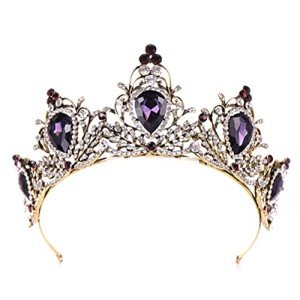 Vintage Rhinestone Baroque Queen Crown Tiara