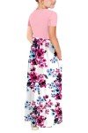 storeofbaby Dress for Girls Floral Empire Waist Flowy Swing Maxi with Pockets, 12-13 Years