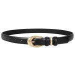 JASGOOD Women's Faux Leather Skinny Dress Belt