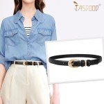 JASGOOD Women's Faux Leather Skinny Dress Belt