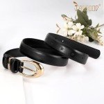2 Pack Women's Leather Belts with Gold Buckle