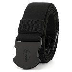 Adjustable Unisex Elastic Stretch Web Belt - Black