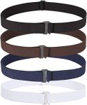4 Pack No Show Stretch Belts for Women
