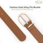 JASGOOD Women's Leather Belts - Black & Brown