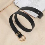 Stylish Women's Leather Belts with Gold Buckle