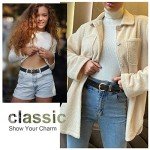 Stylish Women's Leather Belts with Gold Buckle