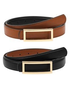 Reversible Leather Skinny Belt for Women