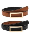 Reversible Leather Skinny Belt for Women