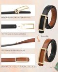 Reversible Leather Skinny Belt for Women