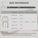 Stylish Women's Black Leather Belt with Gold Buckle