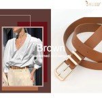 3 Pack Women's Leather Belts with Gold/Silver Buckles