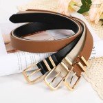 3 Pack Women's Leather Belts with Gold/Silver Buckles
