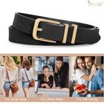 3 Pack Women's Leather Belts with Gold/Silver Buckles