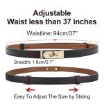 Women's Adjustable Skinny Leather Belt with Lock Buckle