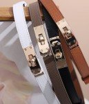 Women's Adjustable Skinny Leather Belt with Lock Buckle