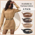 4-Pack Adjustable Women's Belts for Dresses & Jeans