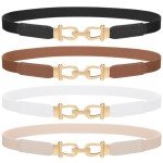 4 Pack Women's Elastic Thin Waist Belts