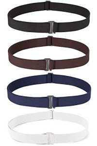 4 Pack Women’s No Show Stretch Belts - A Colors