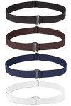 4 Pack Women’s No Show Stretch Belts - A Colors