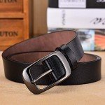 Genuine Leather Women's Black Belt with Alloy Buckle