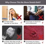 4 Pack Women’s No Show Stretch Belts - A Colors