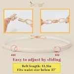 3 Pack Adjustable Leather Skinny Belts for Women