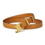 Stylish 2.3cm Skinny Leather Belt with Gold Buckle