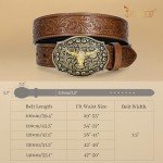 Brown Embossed Western Leather Belt for Everyone