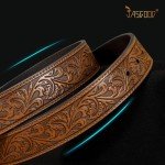 Brown Embossed Western Leather Belt for Everyone