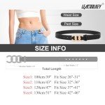 3-Pack Women's Leather Belts with Gold Buckles