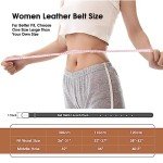 JASGOOD Women's Skinny Leather Belt with Gold Buckle