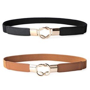 Vintage Elastic Waist Leather Belt for Women