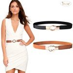 Vintage Elastic Waist Leather Belt for Women