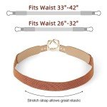 Vintage Elastic Waist Leather Belt for Women