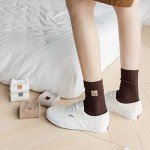Cute Crew Socks Set with Smiling Face Embroidery