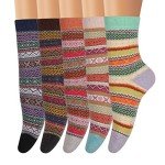 Cozy Vintage Wool Winter Socks for Women - 5 Pairs