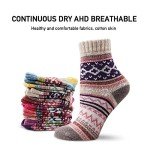 Vintage Knit Wool Winter Socks for Women - 5 Pairs