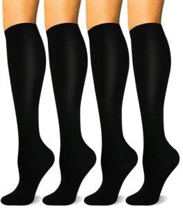 4 Pairs Copper Compression Socks - Circulation Support