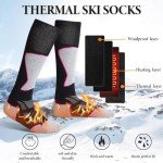 Warm Merino Wool Ski Socks for Women - 2 Pairs