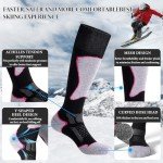 Warm Merino Wool Ski Socks for Women - 2 Pairs