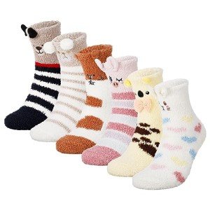 Cozy Fluffy Animal Slipper Socks for Women