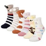 Cozy Fluffy Animal Slipper Socks for Women