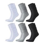 6 Pairs Soft Extra Long Slouch Socks for Women