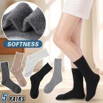 Cozy Merino Wool Hiking Socks for Women – 5 Pairs