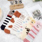 Cozy Fluffy Animal Slipper Socks for Women