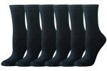 Amazon Essentials Women's Crew Socks - Black 6-Pack