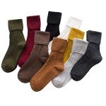 Sookiay 9 Pairs Soft Cotton Women's Crew Socks